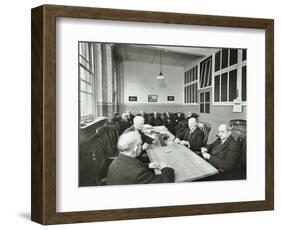 Pensioners Playing Cards in the Mens Day Room, Lambeth Home for Aged Poor, London, 1935-null-Framed Photographic Print