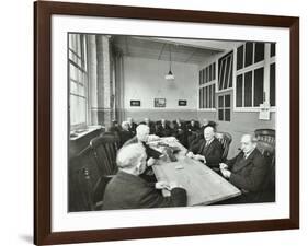Pensioners Playing Cards in the Mens Day Room, Lambeth Home for Aged Poor, London, 1935-null-Framed Photographic Print