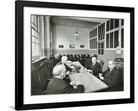 Pensioners Playing Cards in the Mens Day Room, Lambeth Home for Aged Poor, London, 1935-null-Framed Photographic Print