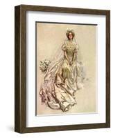 Pensive Bride, 1908-Harrison Fisher-Framed Giclee Print