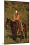 Pensive Cowboy on His Horse-DLILLC-Mounted Photographic Print