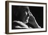 Pensive Portrait of Artist Georgia O'Keeffe-John Loengard-Framed Photographic Print