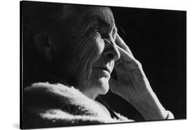 Pensive Portrait of Artist Georgia O'Keeffe-John Loengard-Stretched Canvas