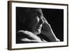 Pensive Portrait of Artist Georgia O'Keeffe-John Loengard-Framed Photographic Print