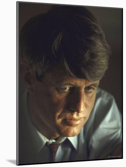 Pensive Portrait of Presidential Contender Bobby Kennedy During Campaign-Bill Eppridge-Mounted Photographic Print