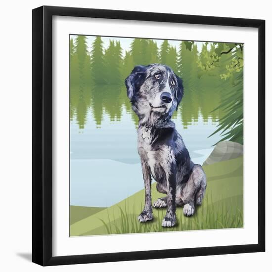 Pensive Puppy-Kim Curinga-Framed Art Print