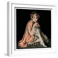 "Pensive Woman,"February 9, 1924-Pearl L. Hill-Framed Giclee Print