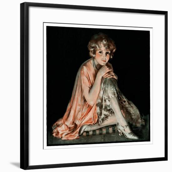 "Pensive Woman,"February 9, 1924-Pearl L. Hill-Framed Giclee Print