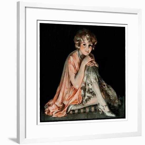 "Pensive Woman,"February 9, 1924-Pearl L. Hill-Framed Giclee Print