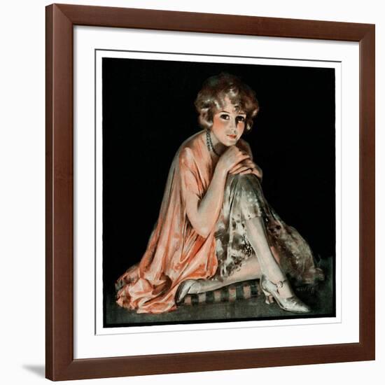 "Pensive Woman,"February 9, 1924-Pearl L. Hill-Framed Giclee Print