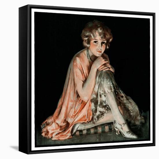 "Pensive Woman,"February 9, 1924-Pearl L. Hill-Framed Stretched Canvas