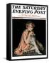 "Pensive Woman," Saturday Evening Post Cover, February 9, 1924-Pearl L. Hill-Framed Stretched Canvas