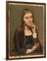 Pensive Young Brunette, C.1845-50 (Oil on Canvas)-Jean Baptiste Camille Corot-Framed Giclee Print