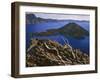 Penstemon Blooms on Cliff Overlooking Wizard Island-Steve Terrill-Framed Photographic Print