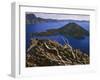 Penstemon Blooms on Cliff Overlooking Wizard Island-Steve Terrill-Framed Photographic Print