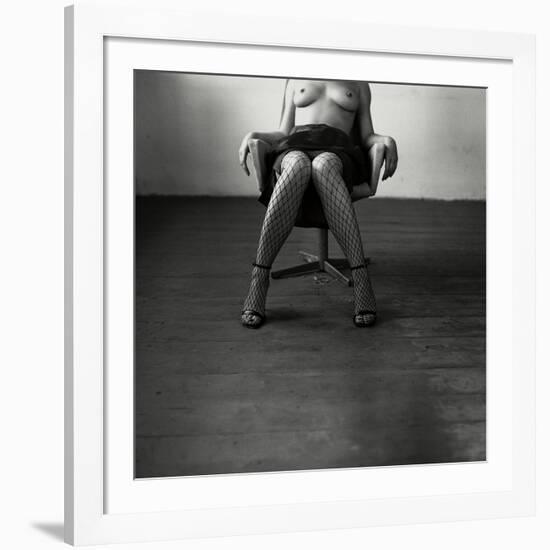 Pentacon Six Camera Shot of Topless Woman in Fishnet Stockings-Rafal Bednarz-Framed Photographic Print