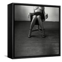 Pentacon Six Camera Shot of Topless Woman in Fishnet Stockings-Rafal Bednarz-Framed Stretched Canvas