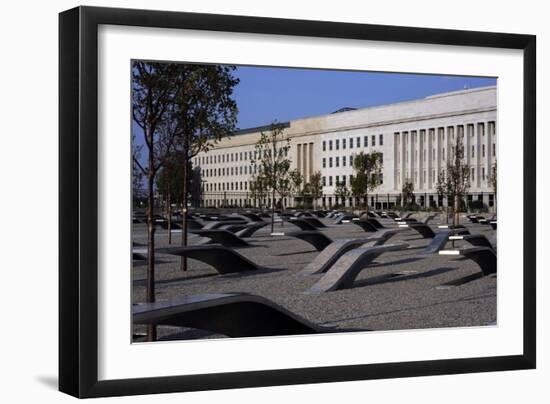 Pentagon Memorial Honoring the 184 People Killed in the 9/11 Terrorist Attacks-null-Framed Photo