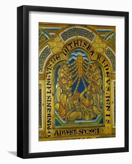 Pentecost, Enamel from the Verdun Altarpiece, 12th Century-Nicholas of Verdun-Framed Giclee Print