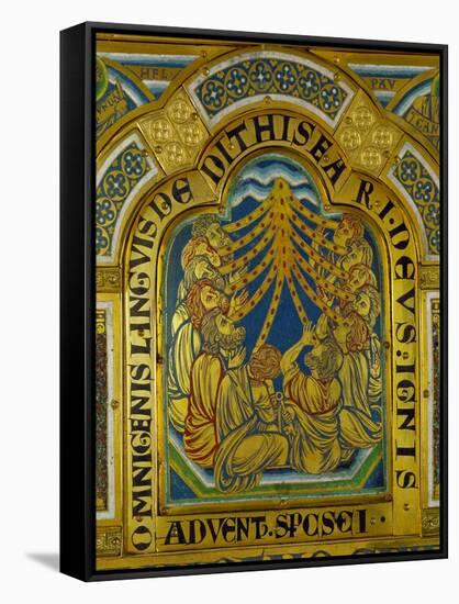 Pentecost, Enamel from the Verdun Altarpiece, 12th Century-Nicholas of Verdun-Framed Stretched Canvas