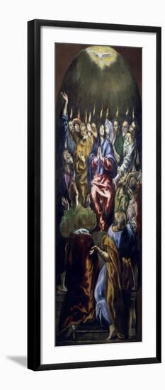 Pentecost, Panel from Altarpiece Commissioned for the Colegio De Dona Maria De Aragon in Madrid-El Greco-Framed Premium Giclee Print