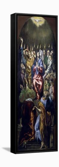 Pentecost, Panel from Altarpiece Commissioned for the Colegio De Dona Maria De Aragon in Madrid-El Greco-Framed Stretched Canvas