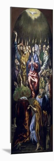 Pentecost, Panel from Altarpiece Commissioned for the Colegio De Dona Maria De Aragon in Madrid-El Greco-Mounted Giclee Print