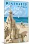 Pentwater, Michigan - Sandcastle-Lantern Press-Mounted Art Print