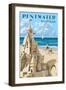 Pentwater, Michigan - Sandcastle-Lantern Press-Framed Art Print