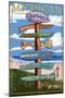 Pentwater, Michigan - Sign Destinations-Lantern Press-Mounted Art Print