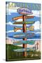 Pentwater, Michigan - Sign Destinations-Lantern Press-Stretched Canvas