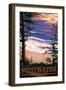 Pentwater, Michigan - Sunset on Beach-Lantern Press-Framed Art Print