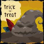 Happy Halloween Pumpkin Poster with Spooky Background, Vector Illustration-PenWin-Mounted Art Print