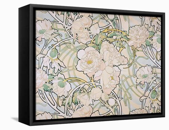 Peonies, 1897-Alphonse Mucha-Framed Stretched Canvas