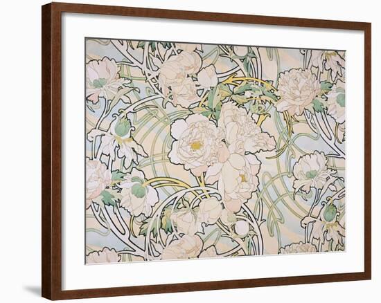 Peonies, 1897-Alphonse Mucha-Framed Giclee Print