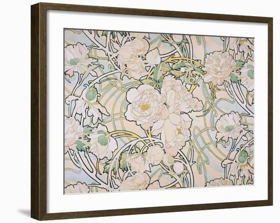 Peonies, 1897-Alphonse Mucha-Framed Giclee Print