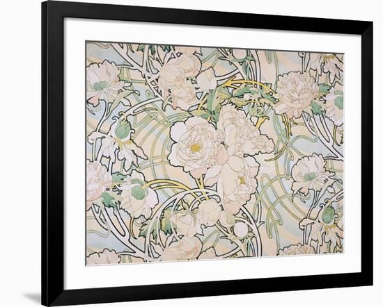 Peonies, 1897-Alphonse Mucha-Framed Giclee Print