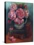 Peonies and Books,  oil on canvas-Lee Campbell-Stretched Canvas