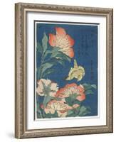 Peonies and Canary, C. 1833-Katsushika Hokusai-Framed Giclee Print