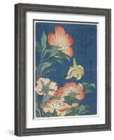 Peonies and Canary, C. 1833-Katsushika Hokusai-Framed Giclee Print