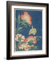 Peonies and Canary, C. 1833-Katsushika Hokusai-Framed Giclee Print