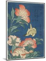 Peonies and Canary, C. 1833-Katsushika Hokusai-Mounted Giclee Print