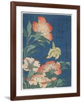 Peonies and Canary, C. 1833-Katsushika Hokusai-Framed Giclee Print