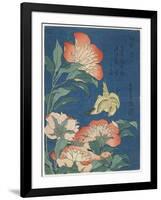 Peonies and Canary, C. 1833-Katsushika Hokusai-Framed Giclee Print