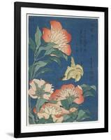 Peonies and Canary, C. 1833-Katsushika Hokusai-Framed Giclee Print