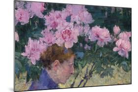 Peonies and head of a Woman-John Peter Russell-Mounted Giclee Print