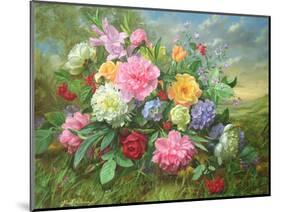 Peonies and Hydrangea-Albert Williams-Mounted Giclee Print