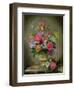 Peonies and Irises in a Ceramic Vase-Albert Williams-Framed Giclee Print