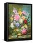 Peonies and Mixed Flowers-Albert Williams-Framed Stretched Canvas