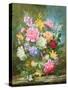 Peonies and Mixed Flowers-Albert Williams-Stretched Canvas